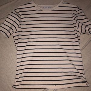 white ribbed ZARA top